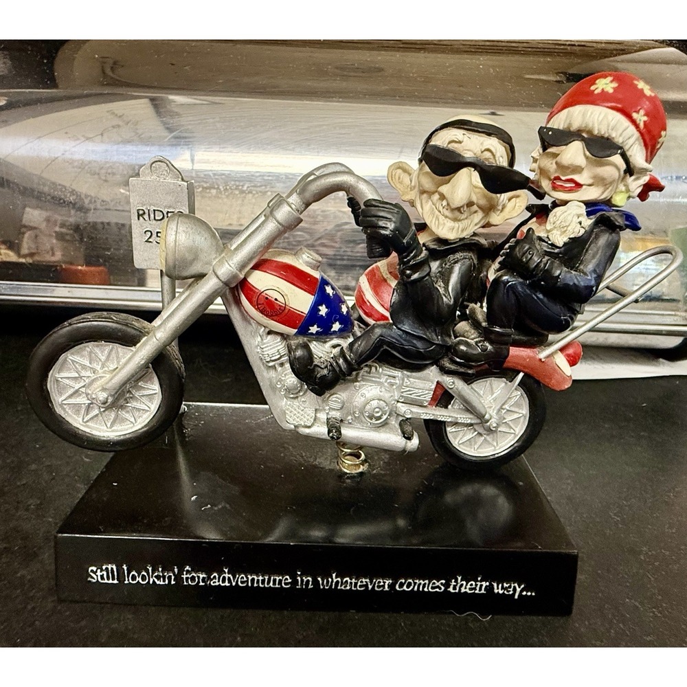 Coots Motor Running Bobble Couple Motorcycle 2004 Still Lookin' Adventure VTG